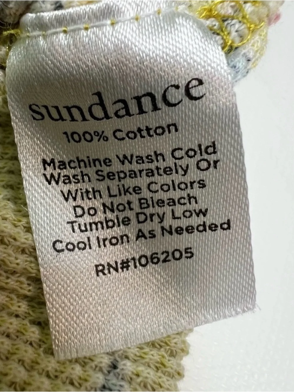 SUNDANCE Top Cotton Paisley Colorful
Waffle Yellow Blue Pink Black Size Medium - Picture 8 of 9